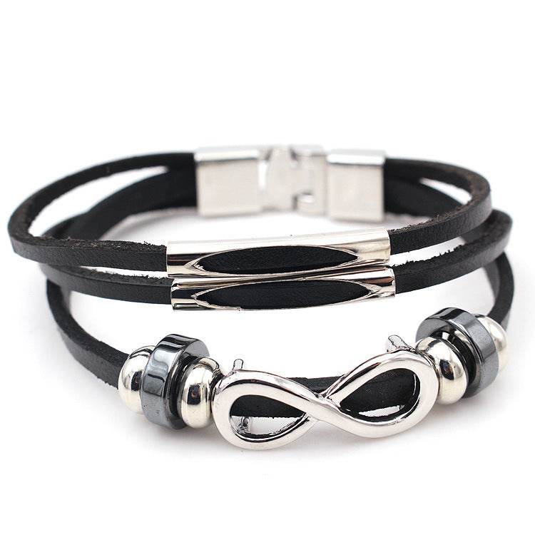 Leather Leather Bracelet Bracelet For men Figure 8 - Mubimart