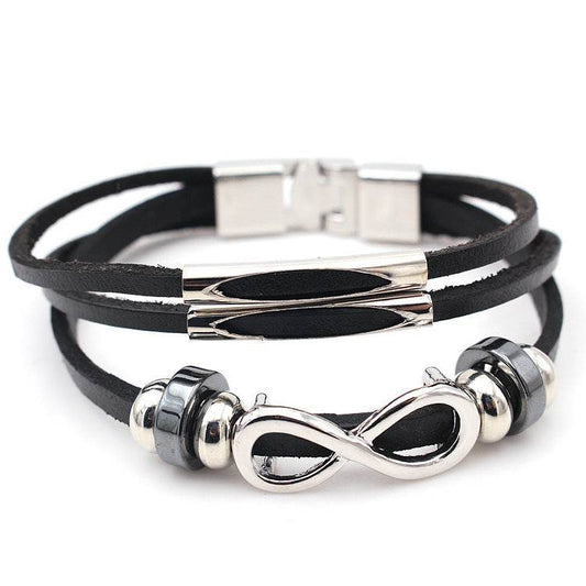 Leather Leather Bracelet Bracelet For men Figure 8 - Mubimart