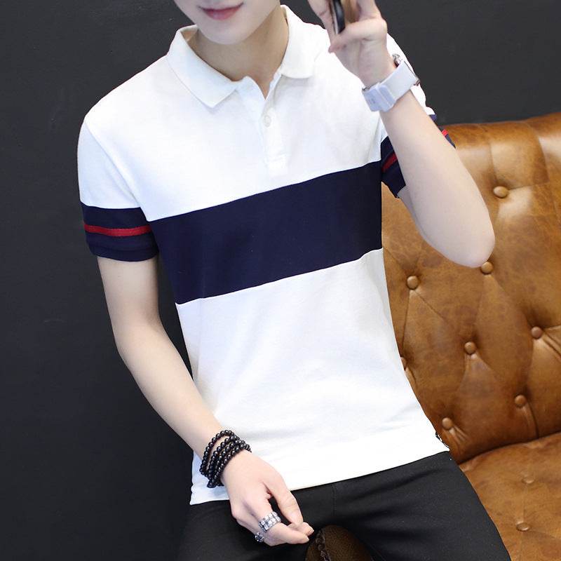 Short sleeve shirt collar polo shirt - Mubimart