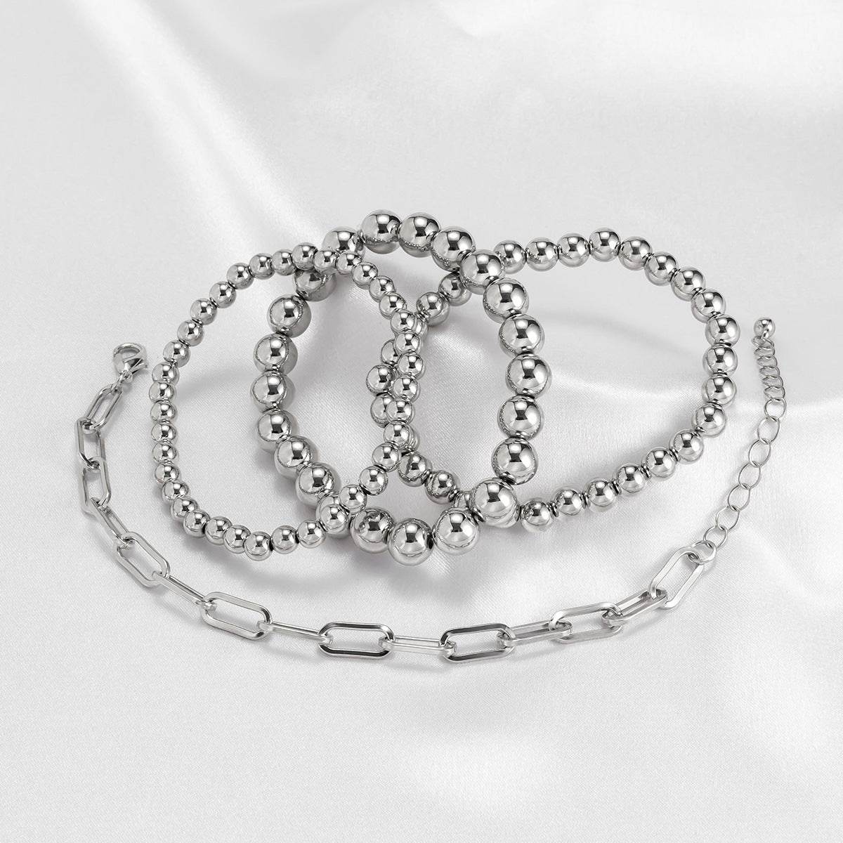 Street Shooting Personality Stacking Woven Beaded Bracelet Women - Mubimart
