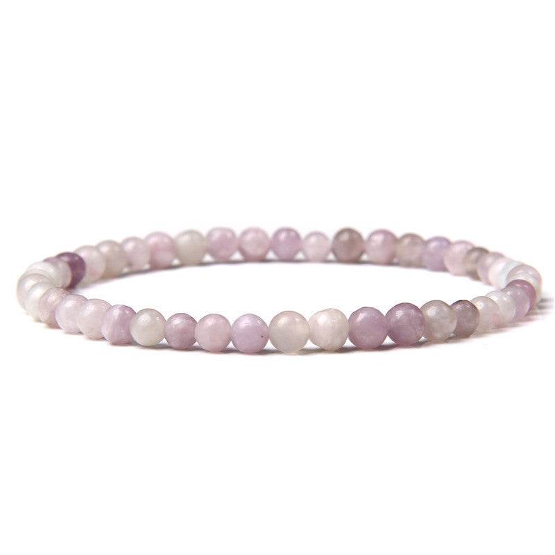 4mm Natural Agate Stone Beads Energy Charm Bracelet For Women - Mubimart