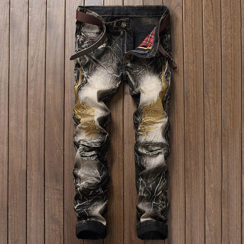 Embroidered jeans - Mubimart