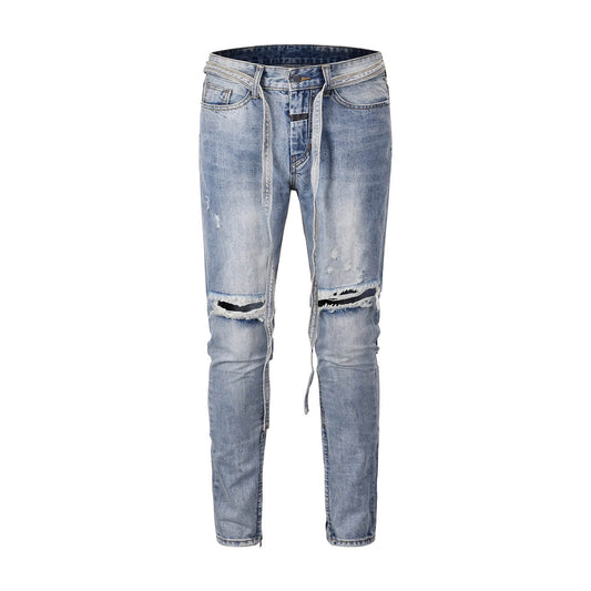 Zippered Jeans - Mubimart