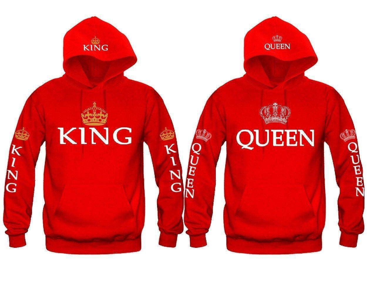 Blue King & Queen Hoodies - Mubimart