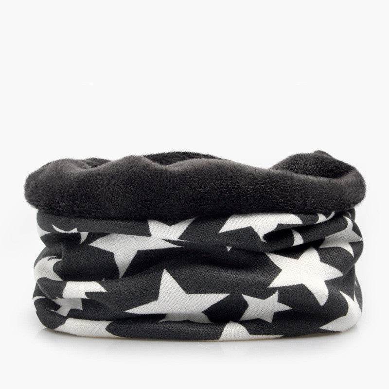 3 in 1 Ring Scarf For Women Men Beanies Hats With Pentagram Pattern Double Layer Hip Hop Hedging Cap Lining With Velvet - Mubimart