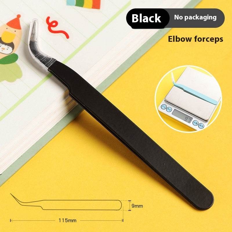 Hand Account Tweezers Stainless Steel Color DIY Elbow Clip Hand Tool Goo Card Tweezers - Mubimart