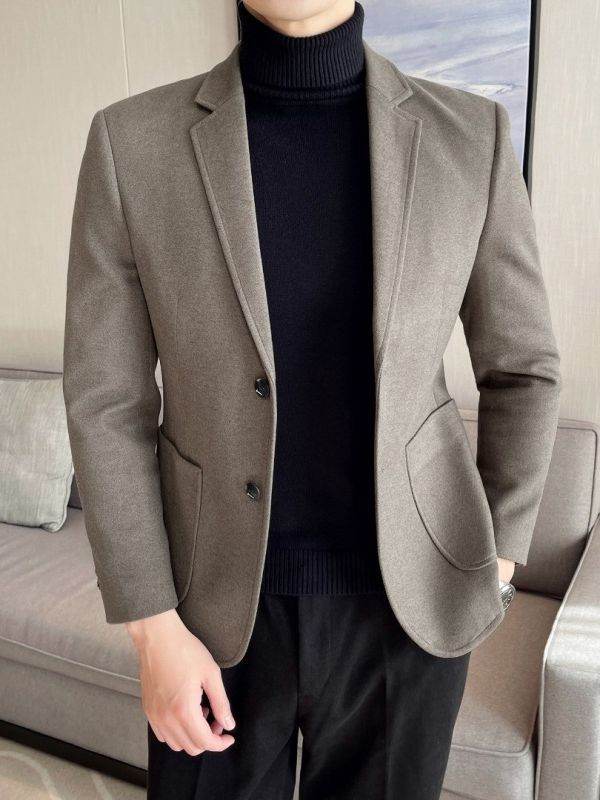Lightly Mature Woolen Blazer Thick Woolen Coat Leisure Suit - Mubimart