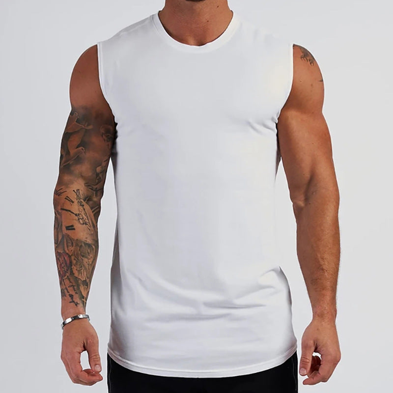 Summer New Muscle Fitness Brother Sports Undershirt Men Running Training Tops