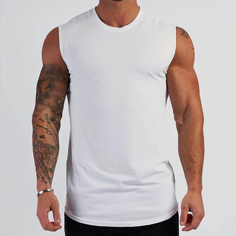 Summer New Muscle Fitness Brother Sports Undershirt Men Running Training Tops - Mubimart