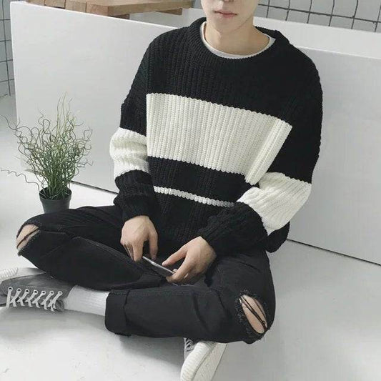 Retro pullover sweater - Mubimart