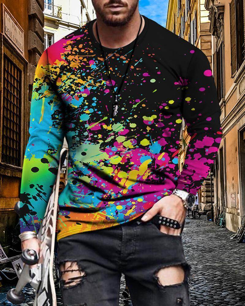 Mens Letter Crew Neck Slim Fit Casual Print T Shirt - Mubimart