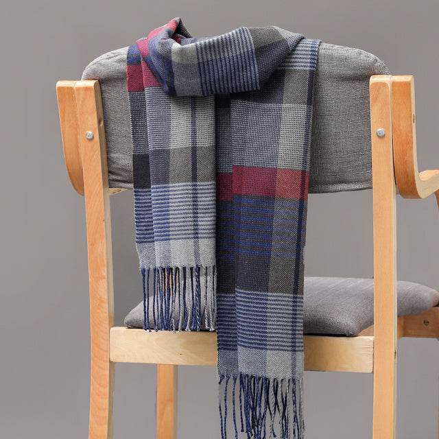 Mens And Girls Neckwear Cashmere Check Childrens Scarf - Mubimart