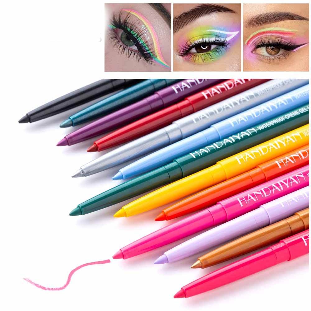 20 Color Cat Eye Makeup Waterproof Neon Colorful Liquid Eyeliner Pen Make Up Comestics Long-lasting Black Eye Liner Pencil - Mubimart