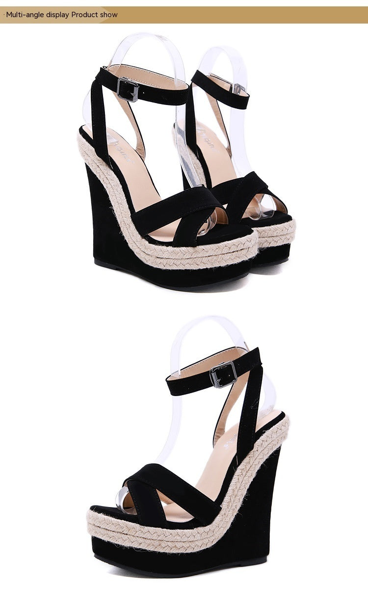 Hemp Rope Comfortable High Heels Wedge Sandals