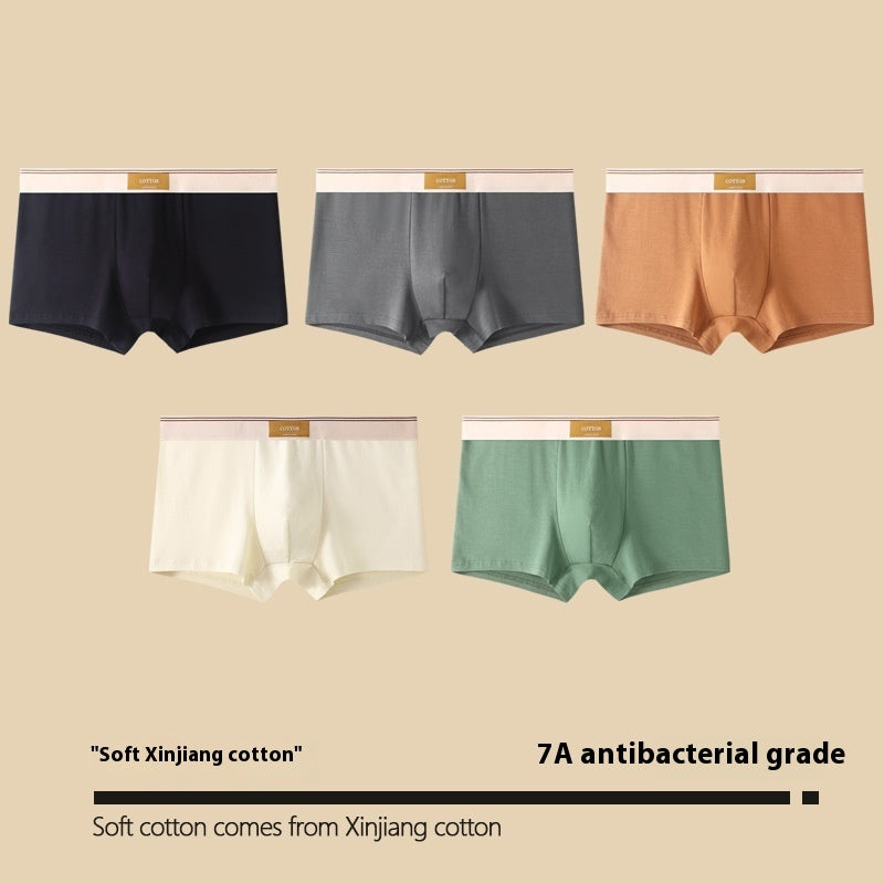 Men's Cotton Antibacterial Boxers Breathable Underwear