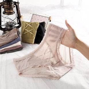 Popular Mesh Transparent Women's Underwear Lightweight Breathable Lace Briefs Women's Pants Pure Cotton Crotch Underwear For Women - Mubimart