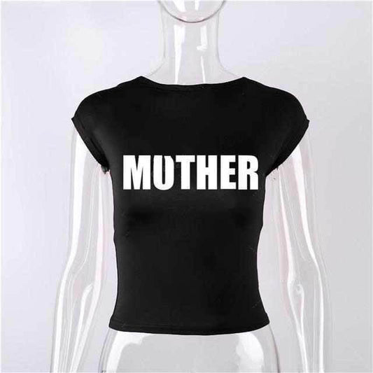 Backless Short Sleeve White Y2K Clothes Crop Top Women Aesth - Mubimart