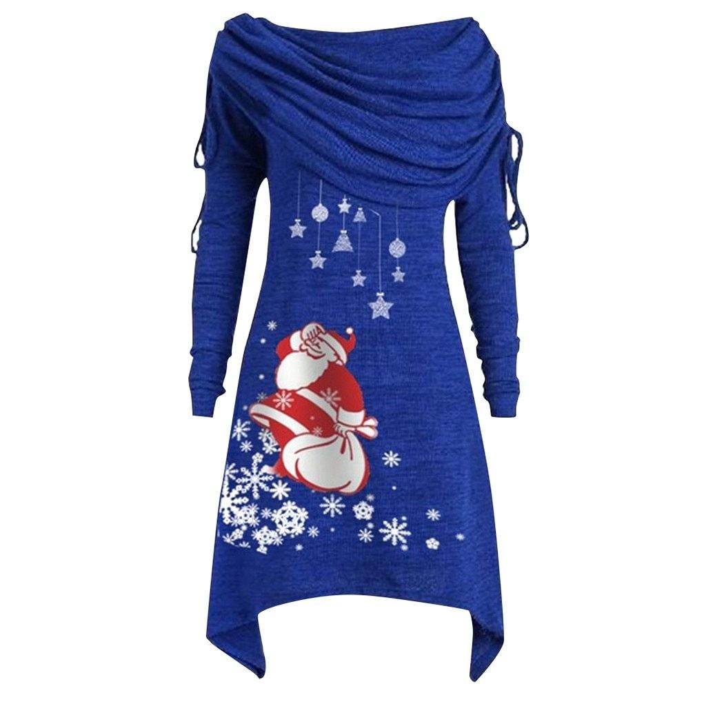 Pleated collar long Tunic - Mubimart