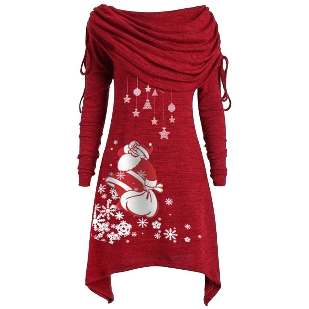 Pleated collar long Tunic - Mubimart