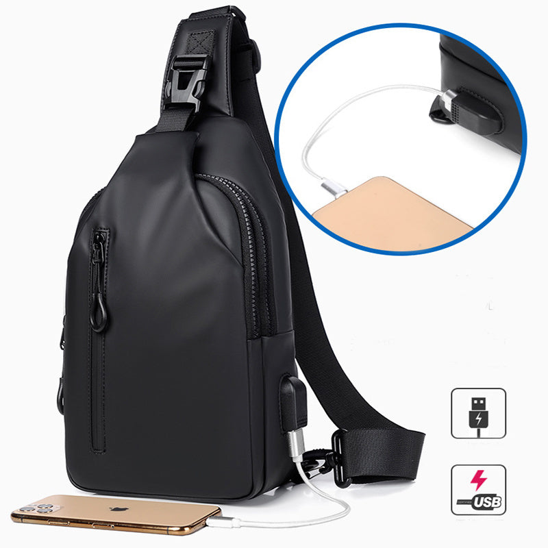 Schwarzer Sling Crossbody Rucksack Umhängetasche für Männer Brusttasche