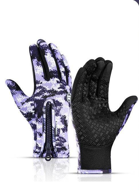 Winter Gloves Touch Screen Riding Motorcycle Sliding Waterproof Sports Gloves With Fleece - Mubimart