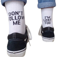 English alphabet socks ins tide socks - Mubimart - Crew socks 