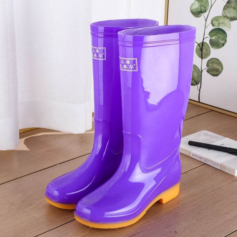Rain boots waterproof shoes rubber shoes women - Mubimart