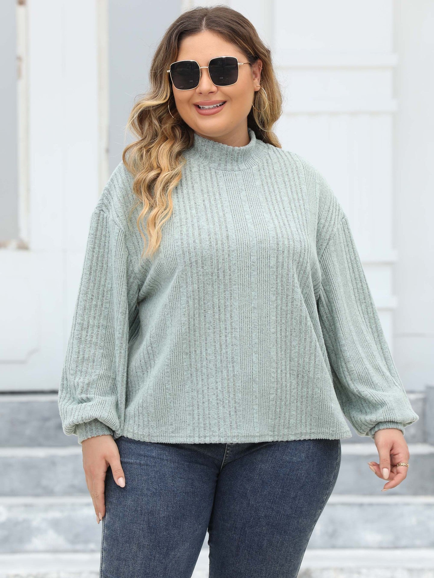 Lady's Pullover Tops Plus Size Half-turtleneck T-shirt Bottoming Shirt