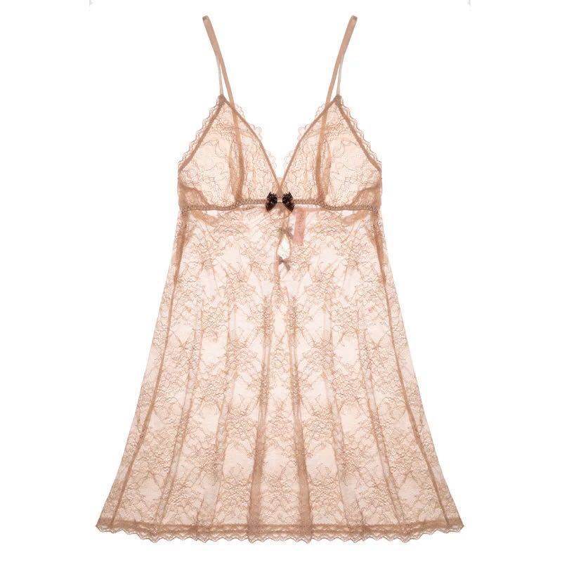 Embroidered comfortable nightgown - Mubimart
