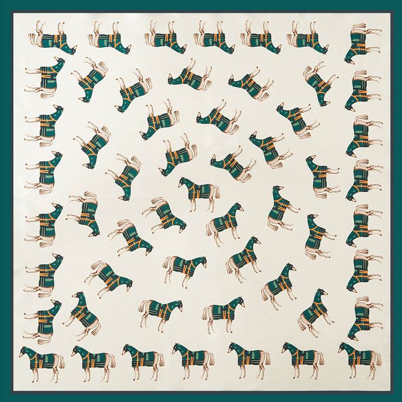 New Simulated Silk Satin Printed Scarves - Mubimart