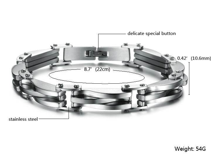 Diamond Texture Mens Titanium Steel Bracelet - Mubimart