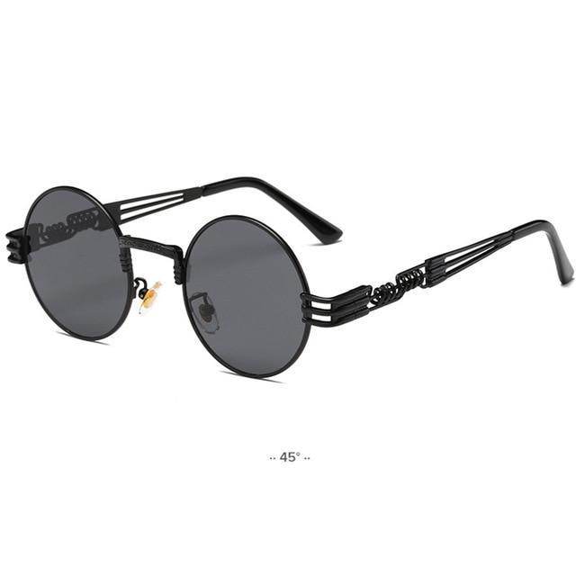 Gold Metal Fashion John Lennon Round Sunglasses Steampunk Sunglasses Mens Womens Retro Vintage Coating Mirrored Eyewear Shades - Mubimart
