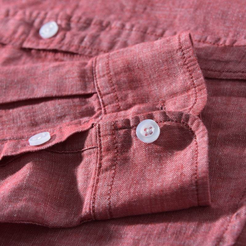 Linen shirt men's business - Mubimart