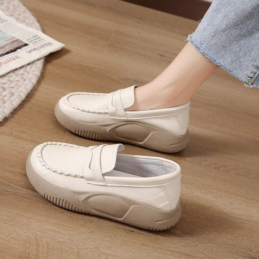 Women's Fashion Thick Bottom Soft Bottom Work Shoes - Mubimart