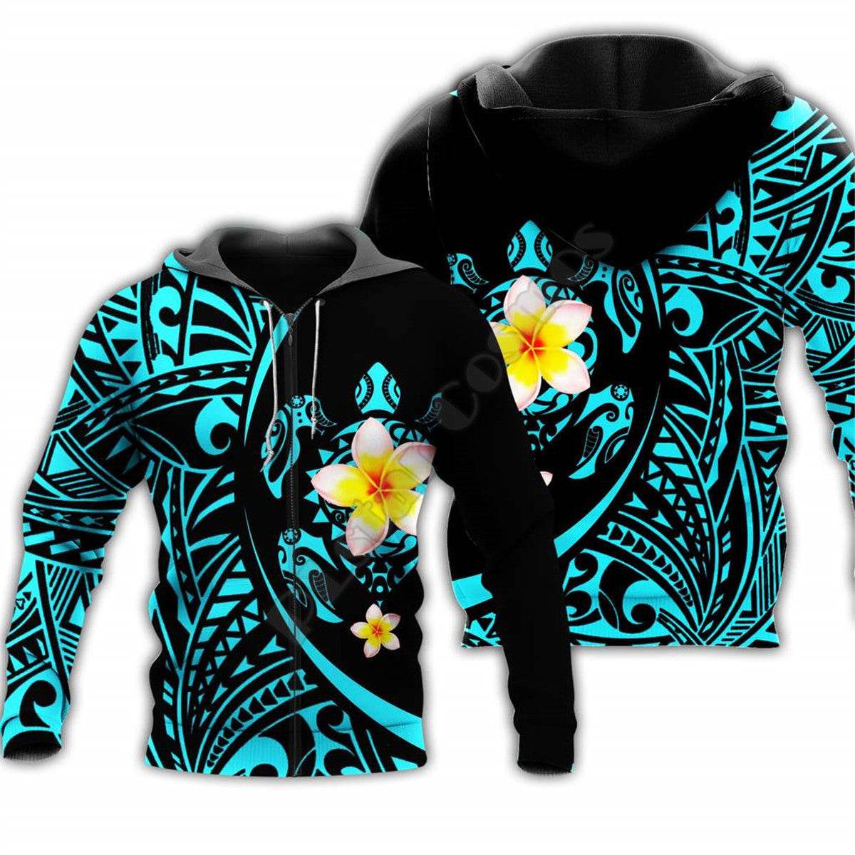 Printed Hoodie Turtle Print Hoodie 3D Zipper Hoodie - Mubimart