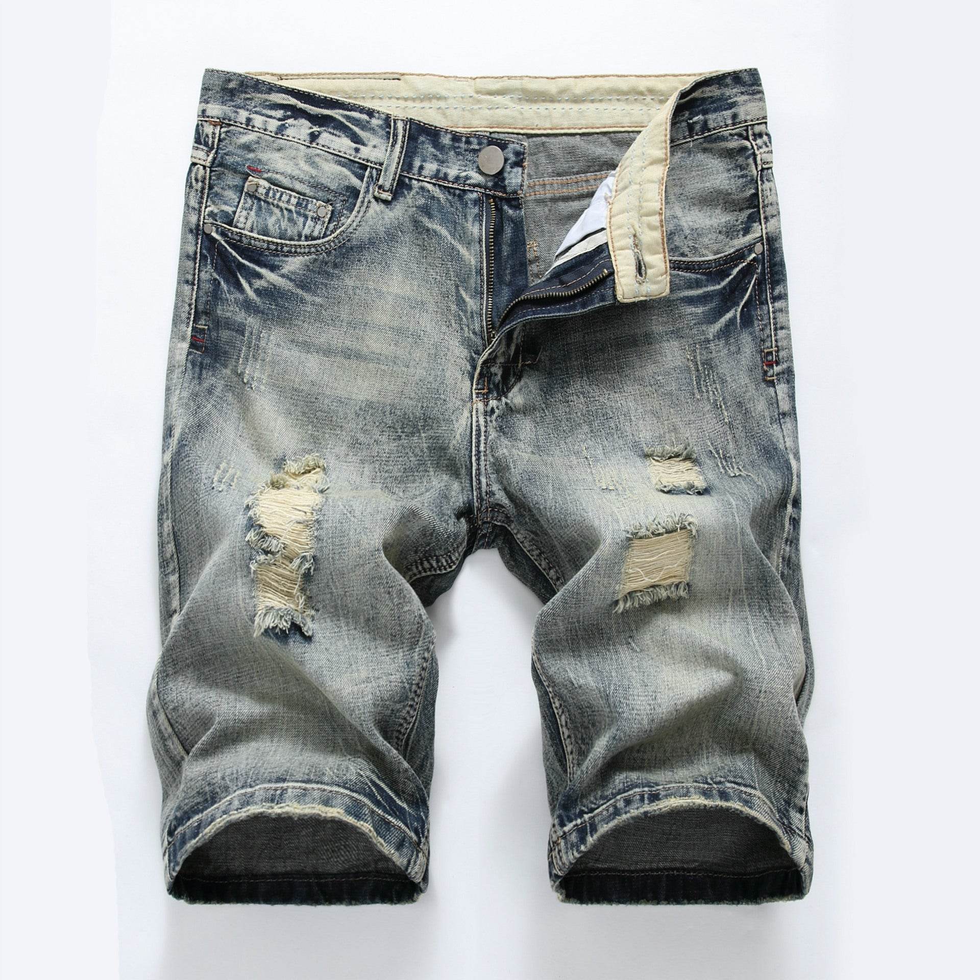 Men's Casual Fashion Denim Shorts - Mubimart