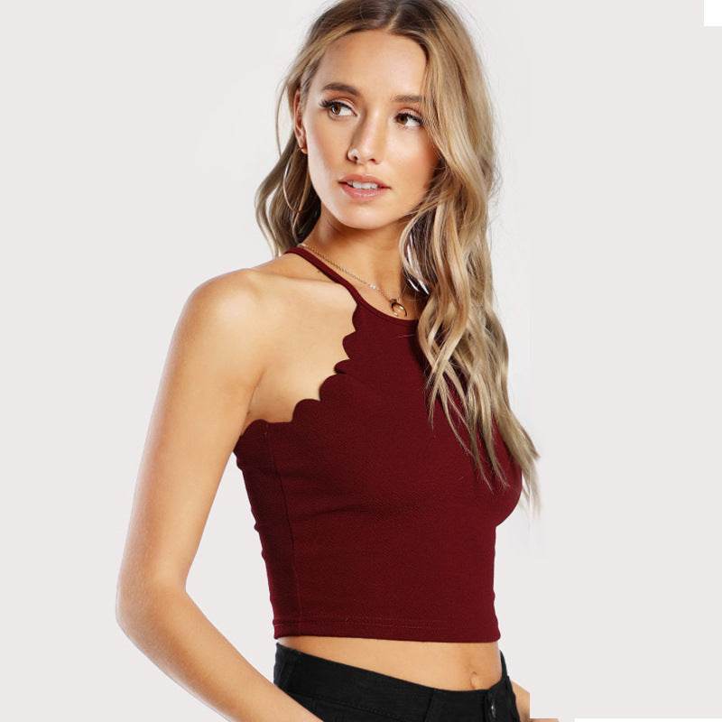 Exposed navel camisole - Mubimart