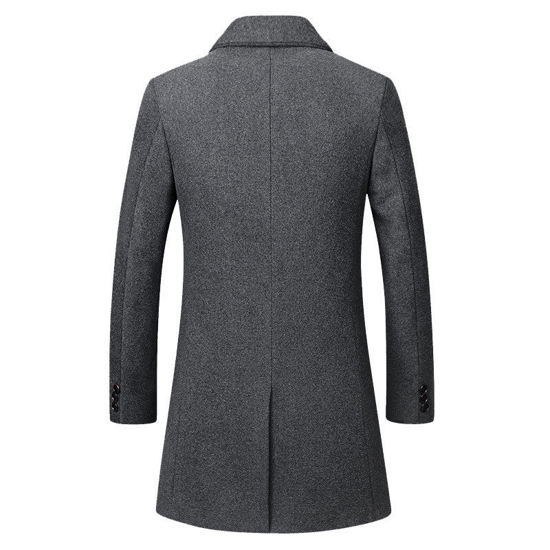 Men's long coat woolen coat trench coat