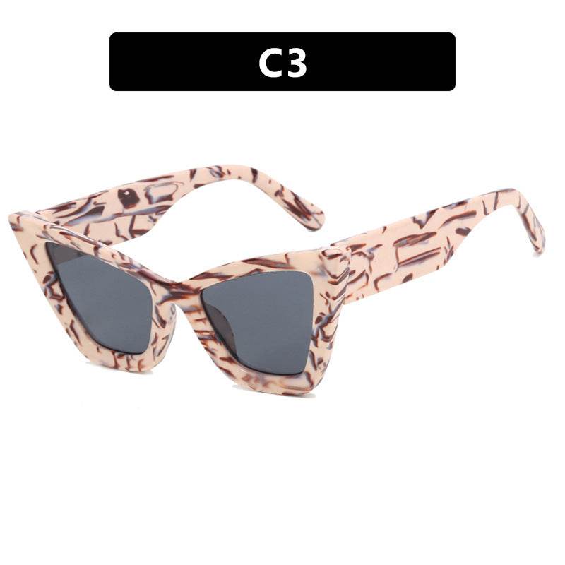 Large Frame Cat Eye Simple Sunglasses - Mubimart