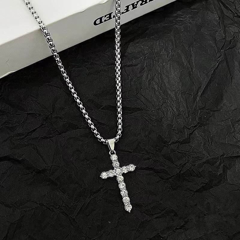 Street Diamond Cross Necklace For Men - Mubimart