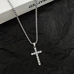 Street Diamond Cross Necklace For Men