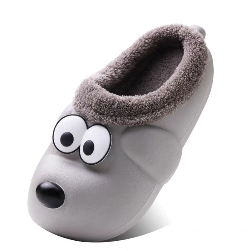 Cute Dog Shoes EVA Winter House Shoes Unisex Fuzzy Slippers - Mubimart -  