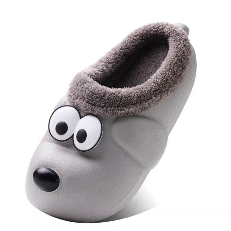 Cute Dog Shoes EVA Winter House Shoes Unisex Fuzzy Slippers - Mubimart