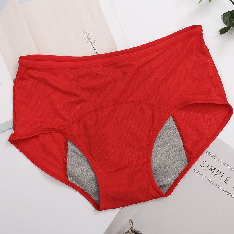 Women's Breathable Mid-high Waist Physiological Pants Leak-proof Sanitary Panties - Mubimart