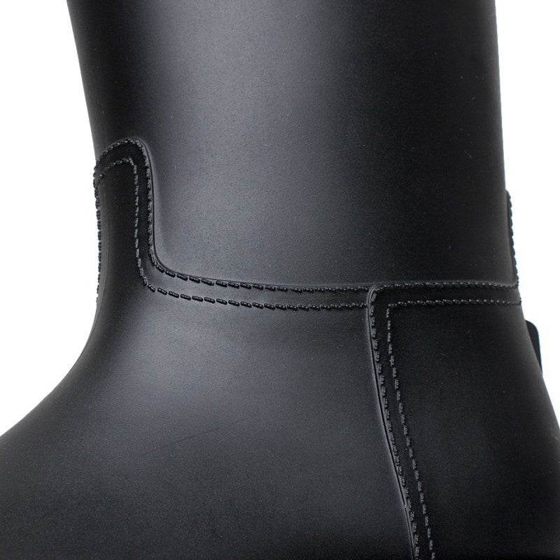 Matte Frosted All-match Tall Slim-fit Rain Boots - Mubimart
