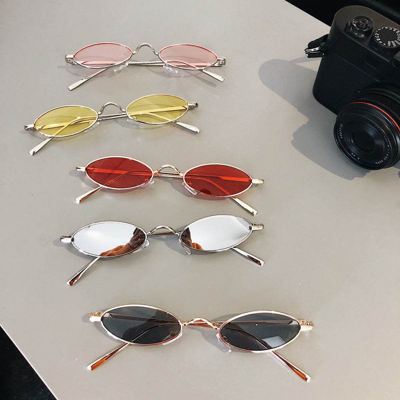 Retro Cat Eye Sunglasses Women Yellow Red Lens Sun Glasses - Mubimart