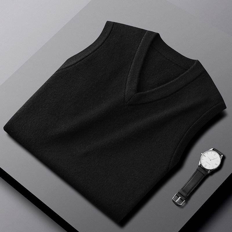 Fashion Cashmere Vest Men's Sleeveless Sweater - Mubimart