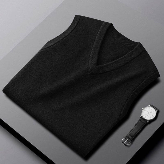 Fashion Cashmere Vest Men's Sleeveless Sweater - Mubimart