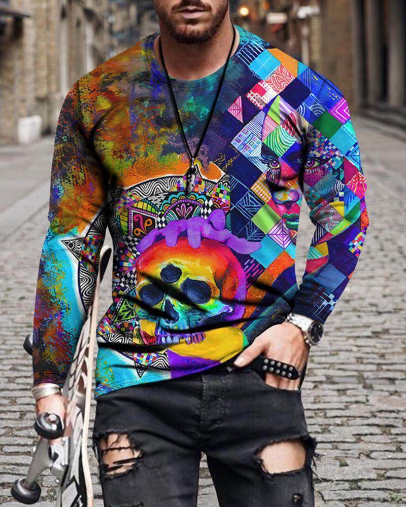 Mens Letter Crew Neck Slim Fit Casual Print T Shirt - Mubimart