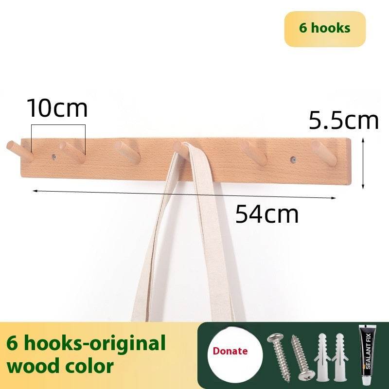 Clothes Hanging Rack Solid Wood Hook Strong Clothes Hook - Mubimart